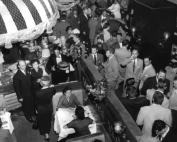 A busy night at Paoli’s. In view is the Oyster Bar, with part of the main dining room and the bar. Author’s collection.